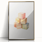 Colorful Wooden Blocks Nursery Wall Art – Baby Room Decor Prints