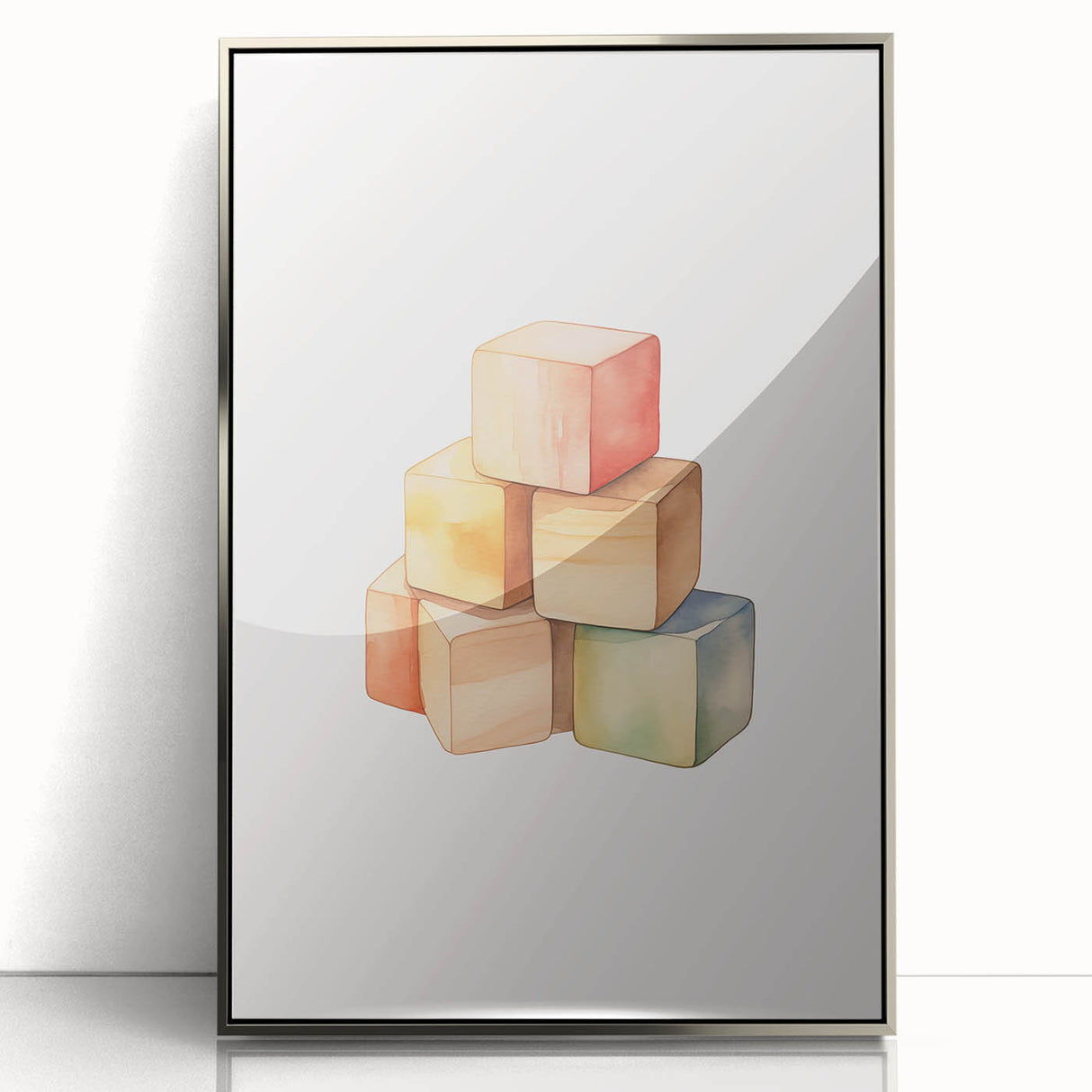 Colorful Wooden Blocks Nursery Wall Art – Baby Room Decor Prints