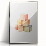 Colorful Wooden Blocks Nursery Wall Art – Baby Room Decor Prints