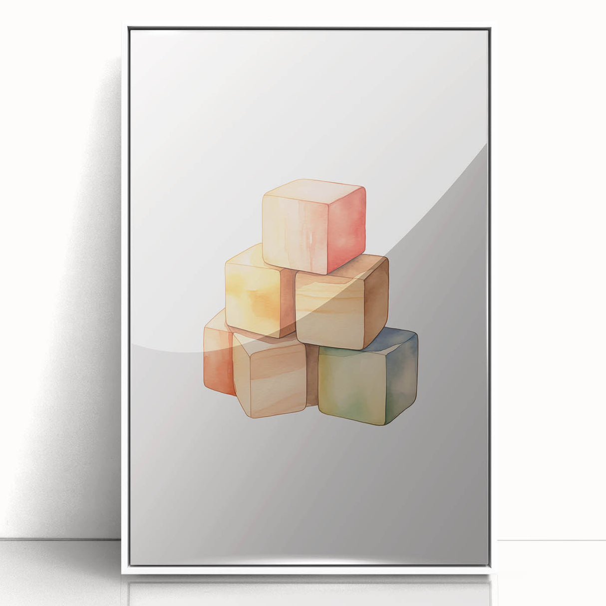 Colorful Wooden Blocks Nursery Wall Art – Baby Room Decor Prints