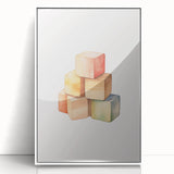 Colorful Wooden Blocks Nursery Wall Art – Baby Room Decor Prints