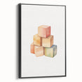 Colorful Wooden Blocks Nursery Wall Art – Baby Room Decor Prints