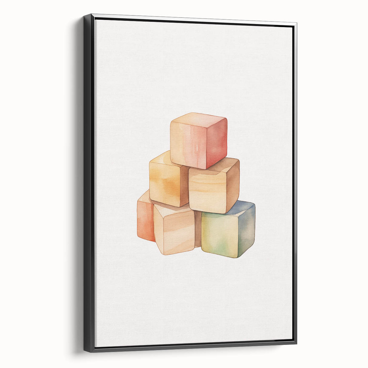 Colorful Wooden Blocks Nursery Wall Art – Baby Room Decor Prints