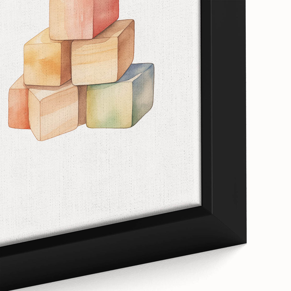 Colorful Wooden Blocks Nursery Wall Art – Baby Room Decor Prints