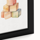 Colorful Wooden Blocks Nursery Wall Art – Baby Room Decor Prints