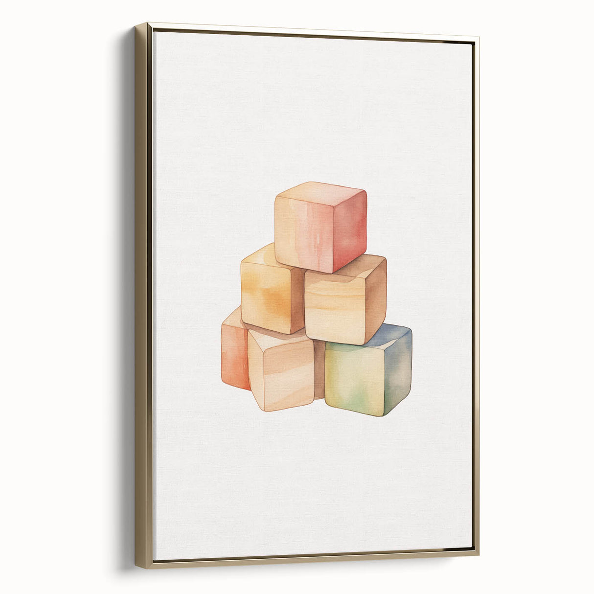 Colorful Wooden Blocks Nursery Wall Art – Baby Room Decor Prints
