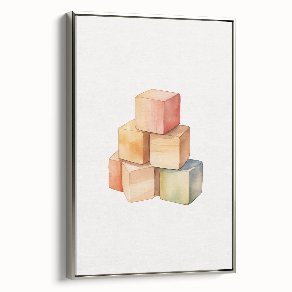 Colorful Wooden Blocks Nursery Wall Art – Baby Room Decor Prints