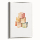 Colorful Wooden Blocks Nursery Wall Art – Baby Room Decor Prints