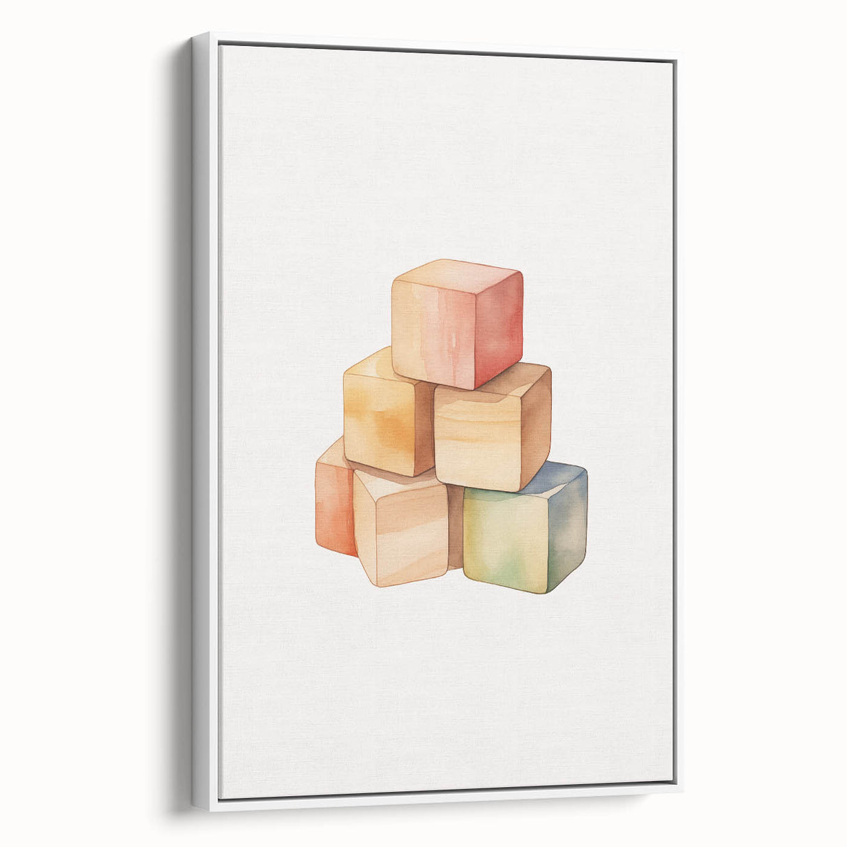 Colorful Wooden Blocks Nursery Wall Art – Baby Room Decor Prints