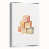 Colorful Wooden Blocks Nursery Wall Art – Baby Room Decor Prints