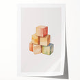 Colorful Wooden Blocks Nursery Wall Art – Baby Room Decor Prints