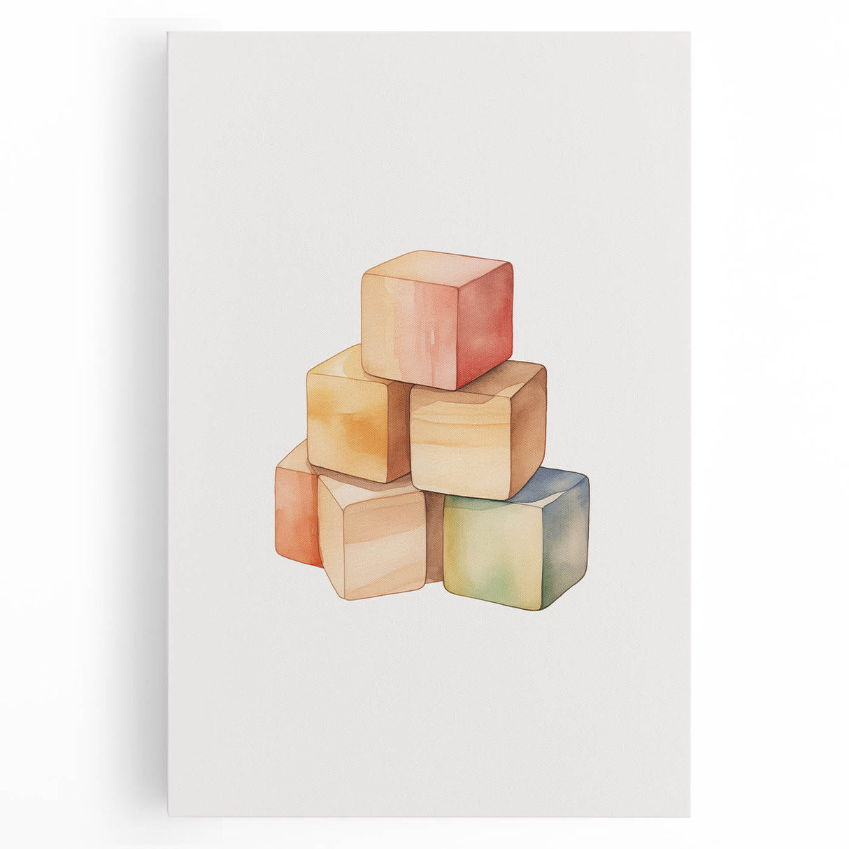 Colorful Wooden Blocks Nursery Wall Art – Baby Room Decor Prints