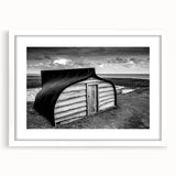 Framed landscape barn wall art featuring a white mat and a modern design, perfect for rustic home decor. Ideal for enhancing living room aesthetics.