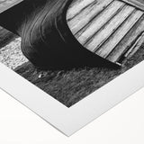 Landscape barn wall art on rolled canvas showcasing a serene countryside scene with a rustic barn, vibrant green fields, and a clear blue sky, perfect for home decor.