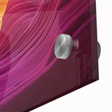 Close-up of a vibrant acrylic glass print showcasing stunning canyons in a landscape design, highlighting rich colors and intricate details that enhance any decor.