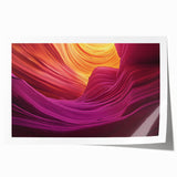 Landscape rolled print showcasing vibrant canyons with rich earth tones and intricate details, elegantly packaged in a protective cardboard tube for safe shipping.