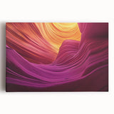 Stretched canvas artwork depicting vibrant canyons in a stunning landscape view, showcasing rich earth tones and intricate details, perfect for home decor.