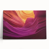 Stretched canvas art print depicting vibrant canyons in a landscape scene, showcasing rich colors and textures, perfect for home decor enhancement.