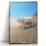 Framed acrylic artwork featuring a stunning desert landscape with vibrant colors and intricate details, ideal for modern home decor and art enthusiasts.