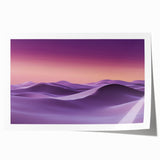 Vibrant rolled canvas print showcasing scenic sand dunes at sunset, featuring warm hues of orange and yellow, elegantly packaged in a protective cardboard tube.