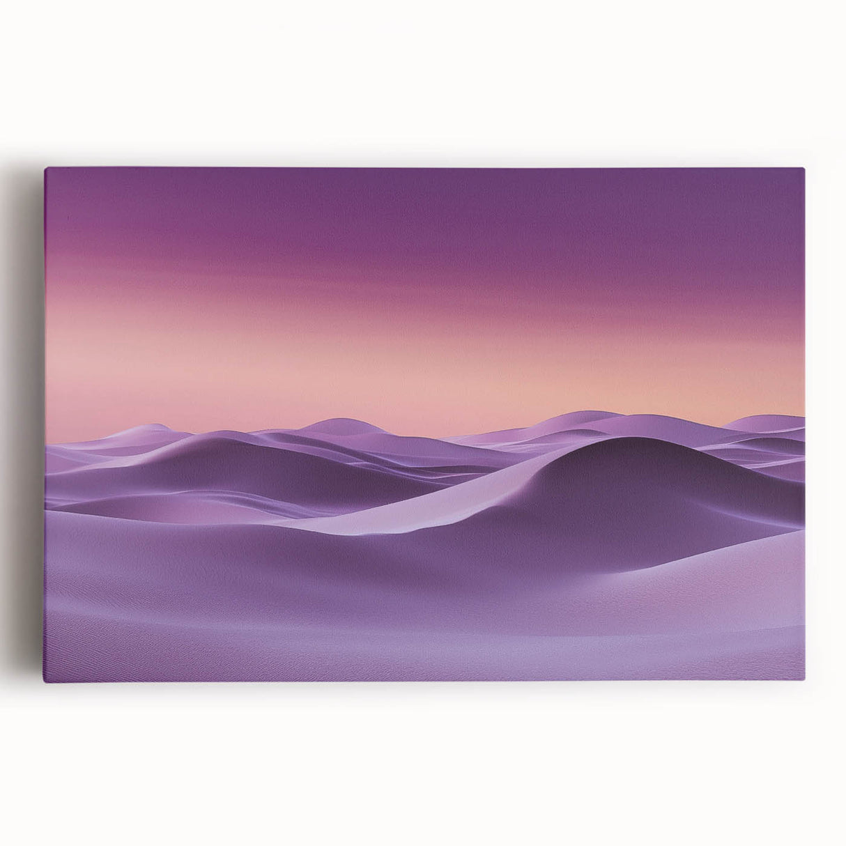 Stretched canvas art showcasing a serene landscape of golden sand dunes under a vibrant blue sky, perfect for adding a tranquil touch to any room decor.