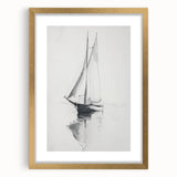 Elegant gold-framed landscape artwork featuring a mat, showcasing serene natural scenery with lush greenery and a tranquil sky, perfect for home decor.