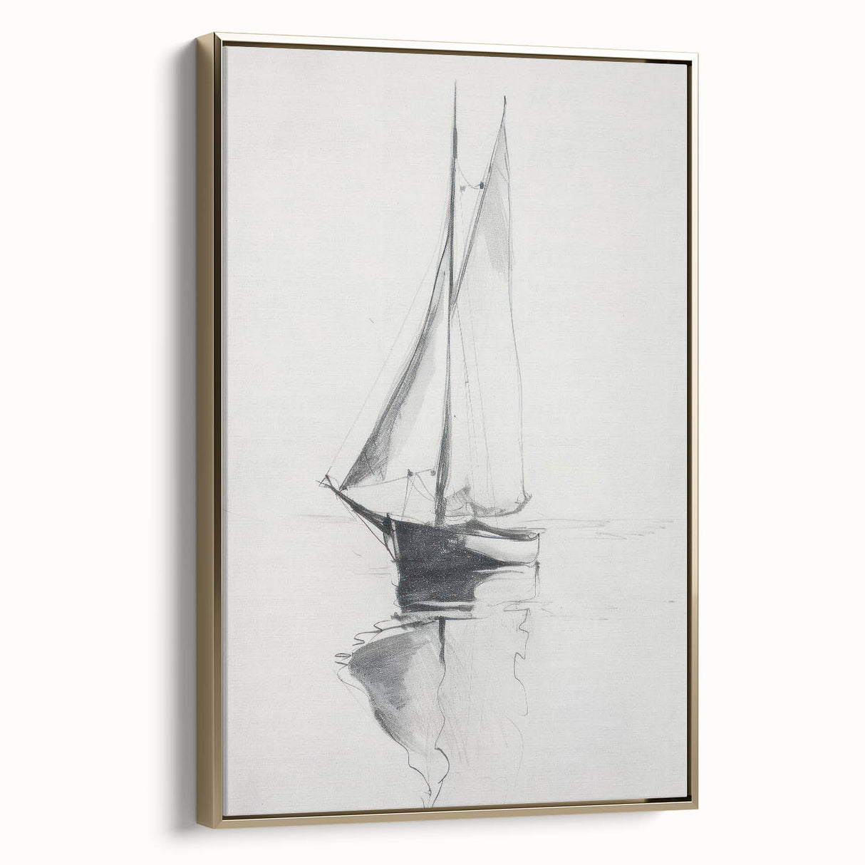 Framed canvas artwork showcasing a serene landscape with rich gold accents, elegantly displayed from the side, perfect for enhancing home decor.