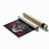 Fiery Passion Pop Art Wall Art – Bold Black, Red, and White Canvas