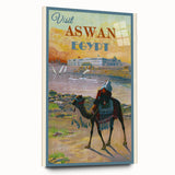 Retro Aswan Egypt Travel Poster – Vintage Desert & River Art