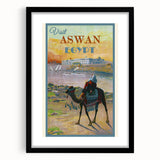 Retro Aswan Egypt Travel Poster – Vintage Desert & River Art