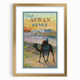 Retro Aswan Egypt Travel Poster – Vintage Desert & River Art