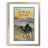 Retro Aswan Egypt Travel Poster – Vintage Desert & River Art
