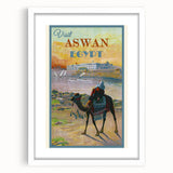 Retro Aswan Egypt Travel Poster – Vintage Desert & River Art