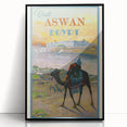 Retro Aswan Egypt Travel Poster – Vintage Desert & River Art