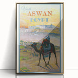 Retro Aswan Egypt Travel Poster – Vintage Desert & River Art