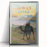 Retro Aswan Egypt Travel Poster – Vintage Desert & River Art