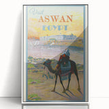Retro Aswan Egypt Travel Poster – Vintage Desert & River Art