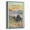 Retro Aswan Egypt Travel Poster – Vintage Desert & River Art