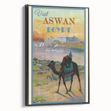 Retro Aswan Egypt Travel Poster – Vintage Desert & River Art