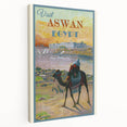 Retro Aswan Egypt Travel Poster – Vintage Desert & River Art
