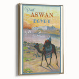 Retro Aswan Egypt Travel Poster – Vintage Desert & River Art