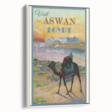 Retro Aswan Egypt Travel Poster – Vintage Desert & River Art