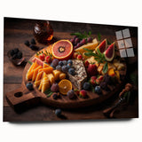 Gourmet Cheese & Fruit Board – Rustic Kitchen Food Art Print