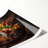 Gourmet Cheese & Fruit Board – Rustic Kitchen Food Art Print