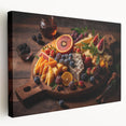 Gourmet Cheese & Fruit Board – Rustic Kitchen Food Art Print