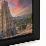 Extra large framed canvas featuring a textured depiction of a colorful Indian landscape, ideal for living room decor.