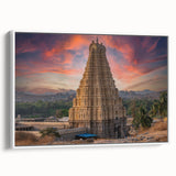 Extra large framed canvas of vintage poster art depicting a colorful Indian scenery, ideal for living room decor.