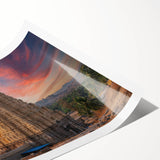 Extra large wall art featuring line art flowers in muted earth tones on a rolled canvas.