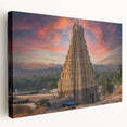 Large canvas print of a serene Indian landscape in muted earth tones, ideal for kitchen wall art.