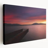 Large art print of an Albanian landscape on stretched canvas, featuring muted earth tones, ideal for kitchen wall art.